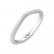 FlyerFit® 18K White Gold Micropave Cutdown Wedding Band