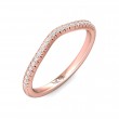 FlyerFit® 14K Pink Gold Micropave Cutdown Wedding Band