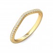 FlyerFit® 18K Yellow Gold Micropave Cutdown Wedding Band