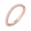 FlyerFit® 14K Pink Gold Micropave Cutdown Wedding Band