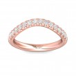 FlyerFit® 14K Pink Gold Micropave Cutdown Wedding Band