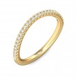 FlyerFit® 14K Yellow Gold Micropave Cutdown Wedding Band