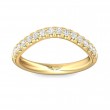 FlyerFit® 18K Yellow Gold Micropave Cutdown Wedding Band