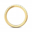 FlyerFit® 18K Yellow Gold Micropave Cutdown Wedding Band