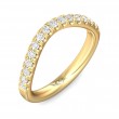 FlyerFit® 18K Yellow Gold Micropave Cutdown Wedding Band