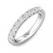 FlyerFit® 18K White Gold Micropave Cutdown Wedding Band