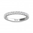 FlyerFit® 18K White Gold Micropave Cutdown Wedding Band