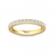 FlyerFit® 18K Yellow Gold Micropave Cutdown Wedding Band