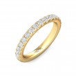 FlyerFit® 18K Yellow Gold Micropave Cutdown Wedding Band