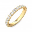 FlyerFit® 18K Yellow Gold Micropave Cutdown Wedding Band