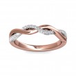 FlyerFit® 14K Pink Gold Shank and Platinum Top Micropave Cutdown Wedding Band