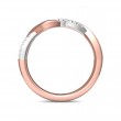 FlyerFit® 14K Pink Gold Shank and Platinum Top Micropave Cutdown Wedding Band