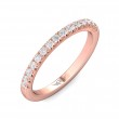 FlyerFit® 18K Pink Gold Micropave Cutdown Wedding Band