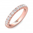 FlyerFit® 14K Pink Gold Micropave Cutdown Wedding Band