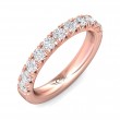 FlyerFit® 18K Pink Gold Micropave Cutdown Wedding Band