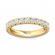 FlyerFit® 18K Yellow Gold Micropave Cutdown Wedding Band