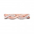 FlyerFit® 18K Pink Gold Micropave Cutdown Wedding Band