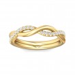 FlyerFit® 14K Yellow Gold Micropave Cutdown Wedding Band