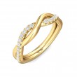 FlyerFit® 14K Yellow Gold Micropave Cutdown Wedding Band