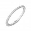 FlyerFit® 14K White Gold Micropave Cutdown Wedding Band