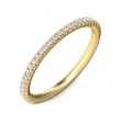 FlyerFit® 18K Yellow Gold Micropave Cutdown Wedding Band