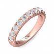 FlyerFit® 18K Pink Gold Micropave Cutdown Wedding Band