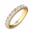 FlyerFit® 18K Yellow Gold Micropave Cutdown Wedding Band