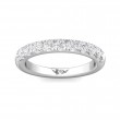 FlyerFit® 18K White Gold Micropave Cutdown Wedding Band