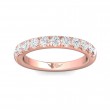 FlyerFit® 18K Pink Gold Micropave Cutdown Wedding Band