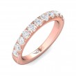 FlyerFit® 18K Pink Gold Micropave Cutdown Wedding Band