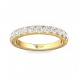 FlyerFit® 18K Yellow Gold Micropave Cutdown Wedding Band