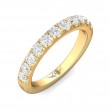 FlyerFit® 18K Yellow Gold Micropave Cutdown Wedding Band