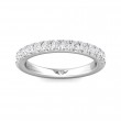 FlyerFit® 14K White Gold Micropave Cutdown Wedding Band