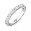 FlyerFit® 14K White Gold Micropave Cutdown Wedding Band