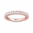 FlyerFit® 18K Pink Gold Micropave Cutdown Wedding Band