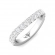 FlyerFit® 14K White Gold Micropave Cutdown Wedding Band