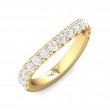 FlyerFit® 18K Yellow Gold Micropave Cutdown Wedding Band