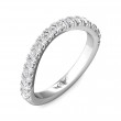 FlyerFit® 18K White Gold Micropave Cutdown Wedding Band