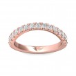 FlyerFit® 14K Pink Gold Micropave Cutdown Wedding Band