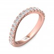 FlyerFit® 14K Pink Gold Micropave Cutdown Wedding Band