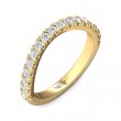 FlyerFit® 14K Yellow Gold Micropave Cutdown Wedding Band