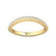 FlyerFit® 18K Yellow Gold Micropave Cutdown Wedding Band