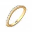 FlyerFit® 18K Yellow Gold Micropave Cutdown Wedding Band