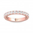 FlyerFit® 18K Pink Gold Micropave Cutdown Wedding Band