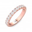 FlyerFit® 18K Pink Gold Micropave Cutdown Wedding Band