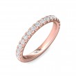 FlyerFit® 18K Pink Gold Micropave Cutdown Wedding Band