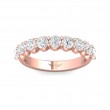 FlyerFit® 18K Pink Gold Shared Prong Wedding Band