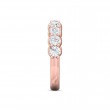 FlyerFit® 18K Pink Gold Shared Prong Wedding Band