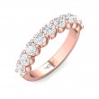 FlyerFit® 18K Pink Gold Shared Prong Wedding Band