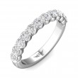 FlyerFit® 18K White Gold Shared Prong Wedding Band